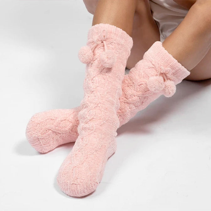 Ellen Tracy 3 Pr Women's Warm Fuzzy Chenille Slipper Socks Purple NWT | eBay